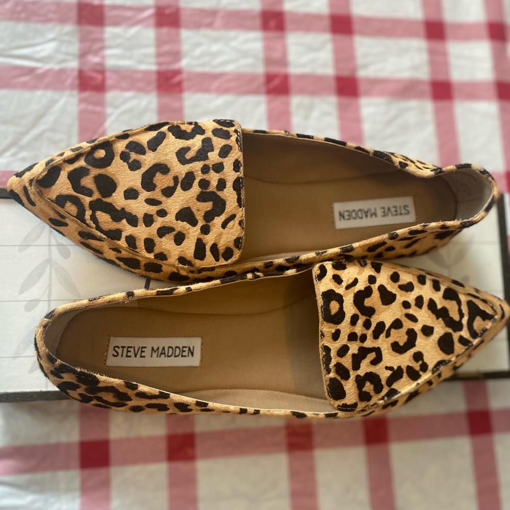 Steve Madden, Cheetah Print Feather Loafer flats